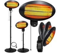 KESSER® Chauffage radiant 2000 Watt ✓ Infrarouge ✓ Chauffage sur pied ✓ Chauffage de terrasse ✓ Terasses ✓ Radiateur ✓ Réglable en hauteur ✓ Radiateur à quartz ✓ Intérieur - extérieur