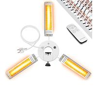 KESSER® Radiateur infrarouge de 3000W pour terrasse, usage professionnel et parasol. Radiateur à quartz pour l'extérieur. Radiateur infrarouge pour terrasse, avec télécommande, réglable en hauteur. Id
