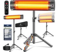 KESSER® Chauffage radiant infrarouge Chauffage radiant de terrasse 2500W avec télécommande, housse de protection incluse Trépied télescopique réglable en hauteur Chauffage pour table à langer Chauffag