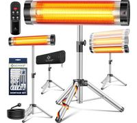 KESSER® Chauffage radiant infrarouge Chauffage radiant de terrasse 2500W avec télécommande, housse de protection incluse Trépied télescopique réglable en hauteur Chauffage pour table à langer Chauffag