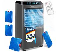 KESSER® Climatiseur Mobile 4 en 1 - Refroidisseur d'air avec Télécommande & Minuterie, Réservoir d'eau de 10L, Ionisateur & Humidificateur, Ventilateur Climatiseur sans Tuyau d'évacuation
