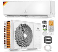 KESSER® Climatiseur SET Split - Wi-Fi/application - Refroidissement chauffage Réfrigérant R32 - Télécommande, matériel de montage 12 000 BTU/h (3 400 watts) Blanc