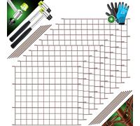 KESSER Clôture de jardin ensemble complet en métal 10 pièces avec gants, 2 marteaux + 12 barres de fixation, clôture de jardin, clôture pour animaux de compagnie