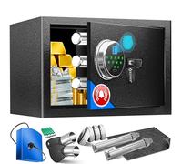 KESSER Coffre-fort électrique avec empreinte digitale et clé S | Avec batterie d'urgence | Coffre-fort électronique | 3 x Verrouillage à double boulon | Coffre-fort mural au sol | Coffre-fort pour