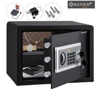 KESSER® Coffre-fort Électrique Boîtier à piles inclus Coffre-fort électronique Coffre-fort mural ou à poser au sol M noir