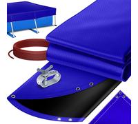 KESSER® Couverture solaire pour piscine Bâche de couverture pour piscine avec câble en acier et tendeur à œillets