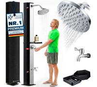 KESSER® Douche solaire 40-60L, produit de l'eau chaude jusqu'à 60°C, inclut un support de douche et un capot de protection