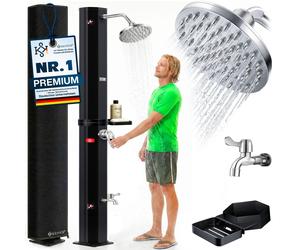KESSER® Douche solaire 40-60L, produit de l'eau chaude jusqu'à 60°C, inclut un support de douche et un capot de protection