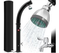 KESSER® Douche solaire de jardin | Douche solaire courbe Housse de protection fournie | Eau chaude | 20 litres | Maximum 60°C noir