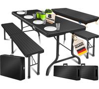 KESSER® Ensemble de mobilier pour bière, 3 pièces, 183x76x74 cm, comprenant une table et 2 bancs, en plastique pliable, avec housse incluse