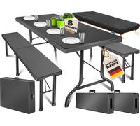 KESSER® Ensemble de mobilier pour bière, 3 pièces, 183x76x74 cm, comprenant une table et 2 bancs, en plastique pliable, avec housse incluse
