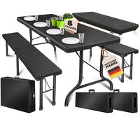 Ensemble de table et bancs de brasserie KESSER® 3 pièces | Table de buffet pour l'intérieur et l'extérieur Ensemble de jardin pliable 183 x 76 x 74 cm Table pliante en plastique Table de jardin avec h