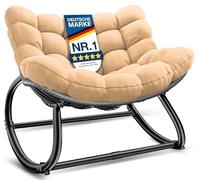 KESSER Fauteuil à bascule ergonomique pour l'intérieur et l'extérieur - Charge maximale : 120 kg - Avec pieds antidérapants - Résistant aux intempéries