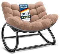 KESSER Fauteuil à bascule ergonomique pour l'intérieur et l'extérieur - Charge maximale : 120 kg - Avec pieds antidérapants - Résistant aux intempéries