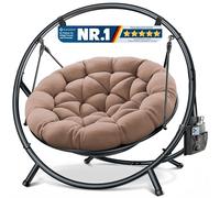 KESSER Fauteuil suspendu avec cadre Bali, balançoire suspendue jusqu'à 150 kg, pour intérieur et extérieur, coussin et poche latérale, panier suspendu, structure en acier et rembourrage en mousse