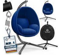 Fauteuil suspendu KESSER® Luxe avec structure + coussin d'assise moelleux, rembourrage latéral, coussins d'assise et de dossier ; panier suspendu pour l'intérieur et l'extérieur, balancelle de jardin,