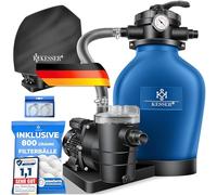 KESSER® Filtre à sable | Filtration à sable | Balles filtrantes de 700 g, remplacent 25 kg de sable filtrant | Filtre de piscine 10 mġ/h | Système de filtration | Réservoir filtrant pour piscine, bleu