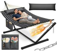KESSER® Hamac Hill avec Support Coussin Double hamac pour 2 Personnes-Cadre Stable -200 kg de capacité de Charge Intérieur et extérieur XXL Fauteuil Suspendu Double Multi-Personnes