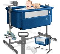 KESSER® Lit d'Appoint Hubi 3 en 1 | Supplémentaire pour Bébé | de Voyage | avec Matelas Souple | pour Enfant à Roulettes | Réglage de la Hauteur sur 5 Positions (Blau)
