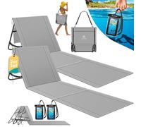 KESSER® Lot de 2 Matelas de Plage Pliables avec Dossier réglable, Sangle de Transport, Sac étanche & Rangement - Chaise Longue Pliable pour la Plage, Le Jardin & la terrasse pouvant Supporter 130 kg