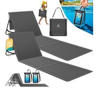 KESSER® Lot de 2 Matelas de Plage Pliables avec Dossier réglable, Sangle de Transport, Sac étanche & Rangement - Chaise Longue Pliable pour la Plage, Le Jardin & la terrasse pouvant Supporter 130 kg