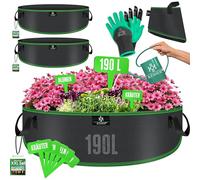 KESSER® Lot de 2 Sac de Plantation 190 litres | Sacs de Plantation en Tissu Non Tissé avec Etiquettes Nominatives | Sac de Plantation de Pommes de Terre avec Fenêtre & Poignées | Noir