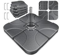 KESSER Lot de 4 pieds de parasol pour parasol déporté - 60 l/80 kg - À remplir avec de l'eau ou du sable - Avec connecteur en métal - Pied de parasol déporté en plastique