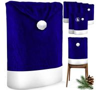 KESSER® Lot de 6 Housses de Chaise de Noël de qualité supérieure - Bonnet de Père Noël - Décoration de Noël pour chaises - Housse de Chaise au Design de Noël - Bonnet de Noël