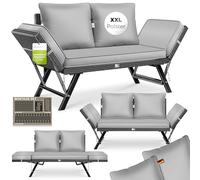 KESSER Luna Banc de jardin en polyrotin avec fonction allongée, canapé de jardin, 4 en 1, résistant aux intempéries, canapé de balcon, canapé réglable, accoudoirs réglables, rembourrage extra épais et