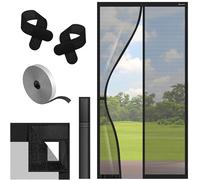 KESSER® Moustiquaire magnétique | Barrière anti-insecte | Rideau magnétique de porte | Grille protectrice avec fixation par collage facile, pour porte de balcon, terrasse, le noir, 80 x 200 cm