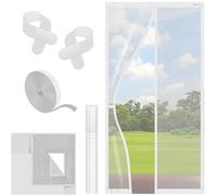 KESSER® Moustiquaire magnétique | Barrière anti-insecte | Rideau magnétique de porte | Grille protectrice avec fixation par collage facile, pour porte de balcon, terrasse, blanche, 100 x 220 cm