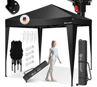 KESSER® Pavillon Pliable 3x3m | Pop-Up Réglable en Hauteur Stable Etanche Résistant à l'hiver | Protection UV 50+ y Compris Sac avec roulettes & ancrage au Sol - Noir/Noir