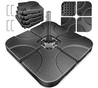 KESSER® Support pour parasol 4 pièces Poids du parasol Support pour parasol déporté Croix de sol 60 litres / 80 kg pouvant être remplie d'eau ou de sable Connecteur métallique inclus Support pour para