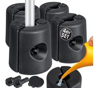KESSER® Pieds de Sol pour pavillon | Set de 4 Pieds de pavillon remplissables d'eau ou de Sable, en PEHD | Poids de stabilisation pour Pavillons, tentes de Jardin, tentes de réception, Noir