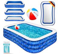 KESSER® Piscine gonflable familiale pour enfants et adultes Piscine de jardin Piscine familiale Piscine d'été 305 x 183 x 56 cm Pataugeoire 1180 l Convient aux enfants Avec kit de réparation et balle