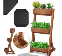 Jardinière surélevée KESSER® à plusieurs niveaux, jardinière premium, escalier de fleurs, jardinière en escalier – potager, jardinière à herbes aromatiques, bac à plantes, châssis de culture, parterre