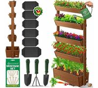 Jardinière surélevée KESSER® à plusieurs niveaux, jardinière premium, escalier de fleurs, jardinière en escalier – potager, jardinière à herbes aromatiques, bac à plantes, châssis de culture, parterre