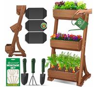 Jardinière surélevée KESSER® à plusieurs niveaux, jardinière premium, escalier de fleurs, jardinière en escalier – potager, jardinière à herbes aromatiques, bac à plantes, châssis de culture, parterre