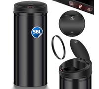 KESSER Poubelle à capteur ✓ Automatique ✓ Poubelle ✓ Poubelle ✓ Déchets | Acier Inoxydable | 56 L Noir