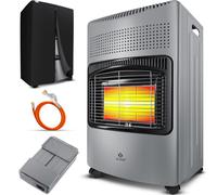 Chauffage au gaz KESSER® 4200 watts à céramique, avec régulateur de pression, tuyau de gaz et housse de protection - Poêle à gaz, radiateur à gaz, brûleur infrarouge à céramique, compatible avec des b