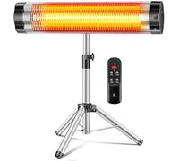 KESSER® Radiateur Infrarouge, Chauffage Radiant, Trépied Télescopique Réglable en Hauteur, Chauffage Radiant pour Table à langer, 2500W Avec Télécommande (Silver)
