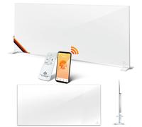 KESSER® : Radiateur infrarouge en aluminium, économe en énergie, 2 en 1 (appareil sur pied et fixation murale). Radiateur électrique avec détection de fenêtres ouvertes, télécommande et contrôle via a