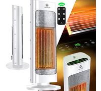 KESSER® Radiateur Soufflant avec Télécommande - Économe en Energie - Silencieux - 2000 W - En Céramique - 15-30 °C - Chauffage Rapide avec Fonction Oscillation de 80 ° - Minuterie 24 h - Blanc