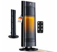 KESSER® Radiateur Soufflant avec Télécommande - Économe en Energie - Silencieux - 2000 W - En Céramique - 15-30 °C - Chauffage Rapide avec Fonction Oscillation de 80 ° - Minuterie 24 h (Noir)
