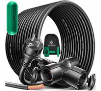 KESSER® Rallonge 3 prises 250 V avec capuchon de protection - Câble électrique pour intérieur et extérieur - IP44 - Contact de protection - Résistant à l'huile et aux UV, 25m - avec distributeur, Noir
