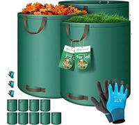 KESSER® Sac de jardin 9x272L Set sac à feuilles Sac à déchets de jardin in ants Autonome 4 poignées Stable Robuste Pliable Sacs à feuilles Tontes de gazon Sacs de jardin pour déchets jardin Vert