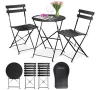 Ensemble de bistrot KESSER® 3 pièces : table de bistrot avec 2 chaises pliantes, ensemble pour balcon, mobilier de balcon, mobilier pliant, ensemble de jardin, salon de jardin, mobilier de jardin, sal
