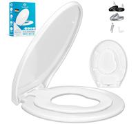 KESSER® Siège de toilette avec frein de chute Abattant de toilette Fonction Quick-Release et Soft-Close - Couvercle de toilette antibactérien en plastique thermodurci Siège de toilette, Family