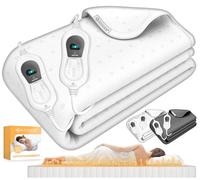 KESSER® Sous-lit Chauffant 160x140cm avec Arrêt Automatique, télécommande | Couverture Chauffante avec 3 Niveaux de Température | Couverture Chauffante en Non-tissé Doux, Blanc