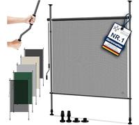 KESSER® Store extérieur Vertical 100x310cm Extensible & Opaque | Store Vertical avec manivelle sans perçage | Paravent de Balcon & Coupe-Vent pour Jardin & terrasse Imperméable Transparent/Anthracite